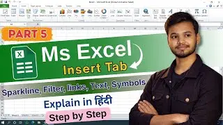 Excel insert tab part 2 | Insert Tab Sparklines, Filter, Link, Text, Symbol Group Explain in Hindi