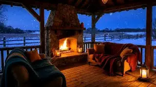 Smooth Jazz for Focus with City Night Fireplace - Relaxing Study Music Background 05
