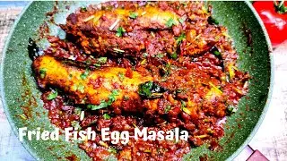Fish Egg Masala | king fish egg masala | fish egg roast | fried fish egg