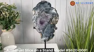 Amethyst Crystal Slice on a Stand # 5620-0001 by BrazilGems.com 🏷 FOR SALE 🛍🛒Shop Now