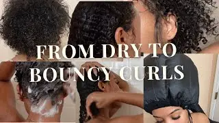 MY CURLY HAIR WASH ROUTINE | REPAIRING MY CURLS FROM DRY TO BOUNCY.