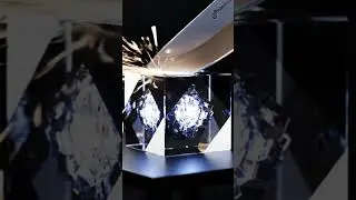 Cutting the Forbidden Energy Cube... (satisfying ASMR)#ASMR #SatisfyingCut #CrystalCube #SciFiASMR