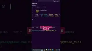 Python Tips - Calendar Module | Part 2 #shorts #pythonprogramming