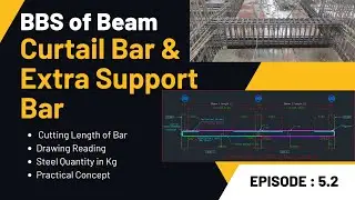 BBS of Beam l Extra bars and curtail bar l Bar Bending Schedule in Excel Sheet