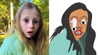 Nastya go to the jungle with her dad - Like Nastya funny drawing meme