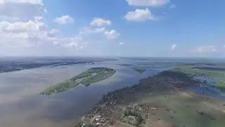 Полет над поселком Нижнелебяжье Астраханская область. Квадрокоптер DJI Phantom 3 Professional.