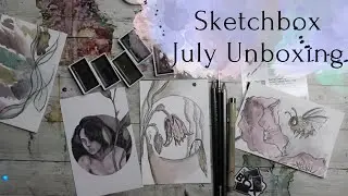 SKETCHBOX July Unboxing and Create - Kuretake Gansia Tambi Graphite Pans