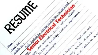 How to Write a Senior Electrical Technical Resume/Oil & Gas Field ஆங்கில மொழியில்
