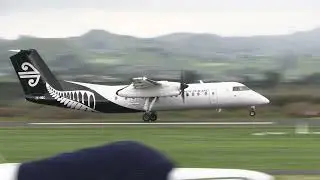 Air New Zealand Q300 departing tauranga as a ferry flight to Auckland