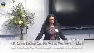 Presentation of an award to H.E. Marie-Louise Coleiro Preca,