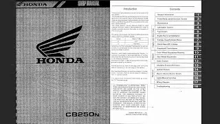 Honda Cb250 Nighthawk (1991-2008) Service Workshop Repair Manual Download PDF