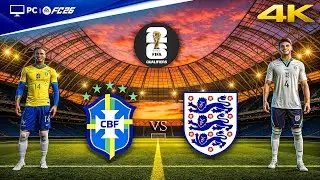 ФК 26 - Бразилия против Англии - Отборочный матч чемпионата мира по футболу FIFA 2026, полный мат...