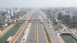 4K Aerial View Dhaka city 300 feet Highway ll Free stock footage ll 4k Drone Video no Copyright