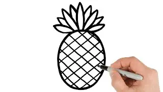 How to Draw a Pineapple | Fruits Drawing Step-by-Step Tutorial!