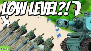 Boom Beach LOW LEVEL TANKS VS DR TERROR! (Insane HQ 13 Gameplay!) with Extremeboomers