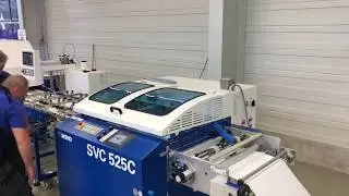 MBO Roll Fed SVC Finishing-12 pg Glued Book w/ Dynamic Perf Coupon, Banding & CoBo-Stack Palletizer