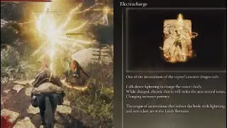 Elden Ring DLC Electrocharge Spell Demonstration PBAOE with Pulsing Aura Also Location