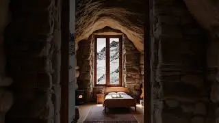 A winter cozy cave on the beautiful mountain with perpetual snow #perpetual #blizzard #relax #wind