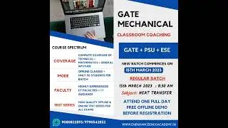 GATE Exam Coaching | Classroom Regular Batch | Only 50 Members per Batch