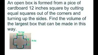 Find The Volume Of Largest Box That Can Be made From cutting equal squares of cardboard piece