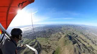 Hang gliding high over the Bay Area