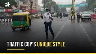 Viral: Indore Cop Manages Traffic While Dancing In The Rain #Shorts