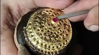 How to Stone setting in gold jewellery tikka 24 Carats gold