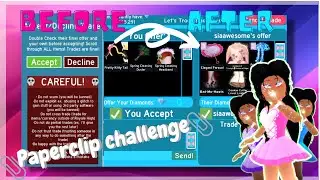 I tried the PAPERCLIP CHALLENGE in Royale High | Royale high trading compilation