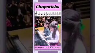 ♪♡Chopsticks Piano Duet Brothers by Manuela & Eileen Orteg&oacute;n /Palitos Chinos Piano Duo & partitura