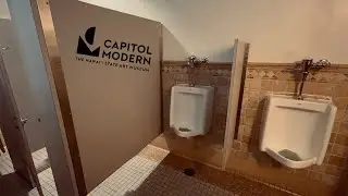 Zurn Urinal & EcoVantage Toilet Flush at the Museum Men’s Restroom | Capitol Modern, Honolulu Hawaii