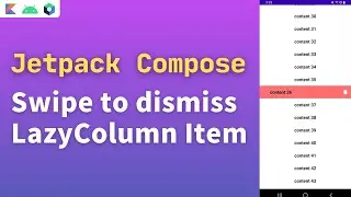 jetpack compose lazycolumn swipe to delete | lazycolumn swipe to delete | lazycolumn swipe dismiss