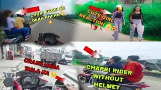 #cutegirlrection MAZA AA GYA 🤣 Chapri pta nhi kha se aya without helmet 🤬@Motovloggerjannustunts