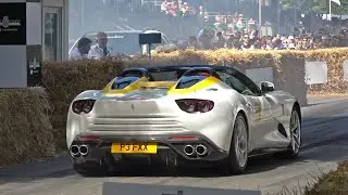 $5.0 Million One-Off Ferrari SP3JC Full Throttle Accelerations @ FOS Goodwood 2019