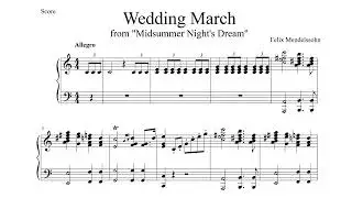 Wedding March Midsummer Nigt's Dream Piano Sheet F.Mendelssohn