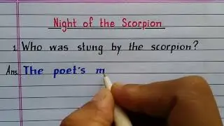 Who was stung by the scorpion? Night of the Scorpion Notes | Class 12 | Alternative English | AHSEC