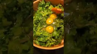 mustard green fry with eggs