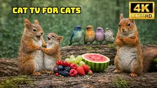 CAT TV 4K 😻  [VIDEO FOR CATS] Tall Trees, Forest Birds & a Calm Natural Space