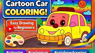 Cute Car Colouring Book Page 🎨 | Satisfying Colour Fill