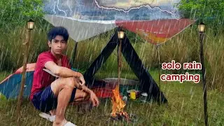 Solo rain camping 🌧️//odia rain camping//#raincamping#camping #rain