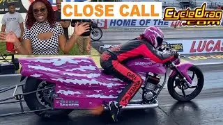 FEMALE racer suffers WHEEL FAILURE at SPEED in huge East Coast vs. Midwest Rivalry Drag Bike Race!