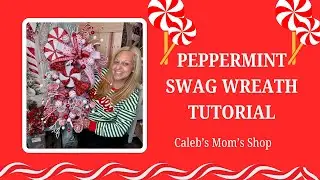 Peppermint Christmas Wreath Tutorial #christmaswreath #holidaydiy #tutorial 