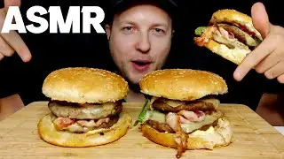 ASMR HOMEMADE DOUBLE BACON CHEESEBURGER MUKBANG | Chill Down Asmr