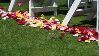 wedding, decor for the ceremony on the golf course