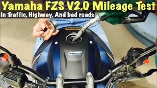 Yamaha FZS V2.0 Mileage test | Exact mileage in mixed riding