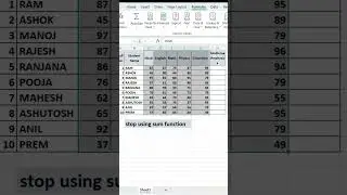 Excel Create From Selection Trick 😱 | Formula 1 Click Me Auto Add | Hindi + Math + Physics Total