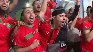 Marroquinos v&atilde;o &agrave; loucura com in&eacute;dita classifica&ccedil;&atilde;o para as quartas da Copa | AFP