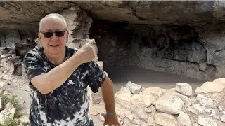 Walnut Canyon Tour ancient Cave Dwellings . Arizona USA.