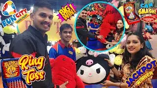 Funcity Arcade Ring Toss And Can Smash Carnival Game Big Win Jackpot