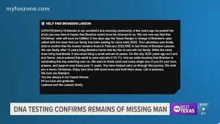 DNA testing confirms remains of missing man