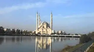 View of Sabanci Central Mosque from the River   Adana   Turkey   November 2013
